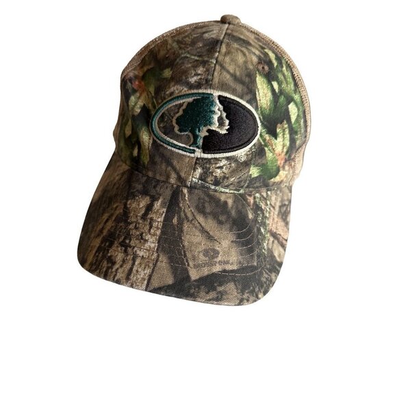 Mossy Oak Green Brown Camouflage Meshback Hat Cap Adjustable - Picture 1 of 8